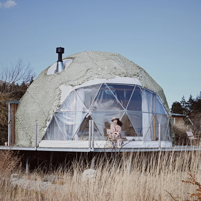 Winter Outdoor Glamping Tent Geodesic Dome Igloo Domo House With Bathroom