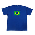 Custom T-shirts with logo Custom Printing Blue Polyester Round Neck with National logo Brazil Flag