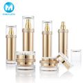 Cheap Packaging Acrylic Sunflower Vase Bottle Set and Cream Jars Round Bottles with Transparent Lid Cap