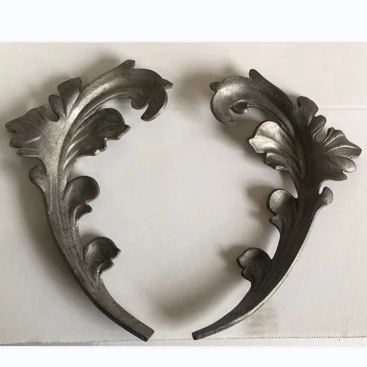 Ornamental Wrought Iron Fittings Elements Forged for Decoration Leaves for Stairs Railing Handrail Balustrade Gate Fence Parts
