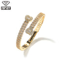 TOP ICY New INS Iced Out Cuban Chain Design 18K Gold Plated Silver Zircon Unisex High Quality Hip Hop Bangle Bracelet