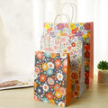 Wholesale New Product White Kraft Paper Bag Sun Flower Pattern Logo Custom Gift Shopping Paper Bag