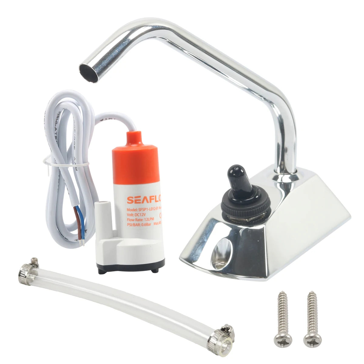 Water Pump Faucet Kit 12LPMMini Submersible Pump+Electric Faucet Kit for RV Water Supply Systems ABS Plastic+316 Stainless Steel