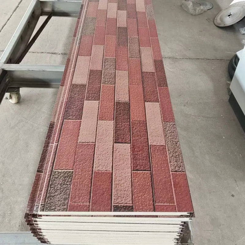 Modern Three-Color Brick Pattern EPS Sandwich Metal Panel for Exterior Wall Insulation Waterproof Lightweight Outdoor Wall