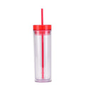 FX Factory 16oz Double Wall Tumbler OEM Custom Print Straight Cup Plastic Coffee Cup Lady Double-layer Water Cup With Straw