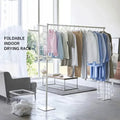 Indoor Home Folding Single-Pole Multifunction Drying Clothes Rack Living Room Floor Storage Hanger with Storage Features