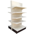 Heavy Duty Display Rack Flat Back Panel Double Shelf Round Gondola Shelf
