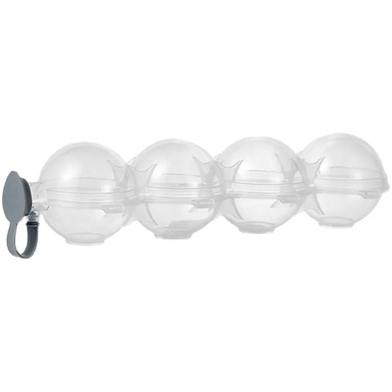 4-Cavity Silicone Whiskey Ice Cube Maker Mold Ice Ball MouldTransparent DIY Silicone Ice Maker Mold Round Mould