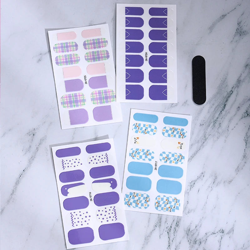 Custom 2D Gel Wrap Nail Sticker Pack $0.11 Paper Package with Unique Designs