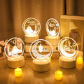 EID Mubarak Decoration Night Light Acrylic Led Light Ramadan Decoration Muslim Party Light Table Ornament