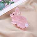 BSCI Factory YHJ Wholesale Custom Hair Claw Clips Light Luxury Pink Rabbit Rhinestone Splicing Acetate Claw Clips Hair Claw