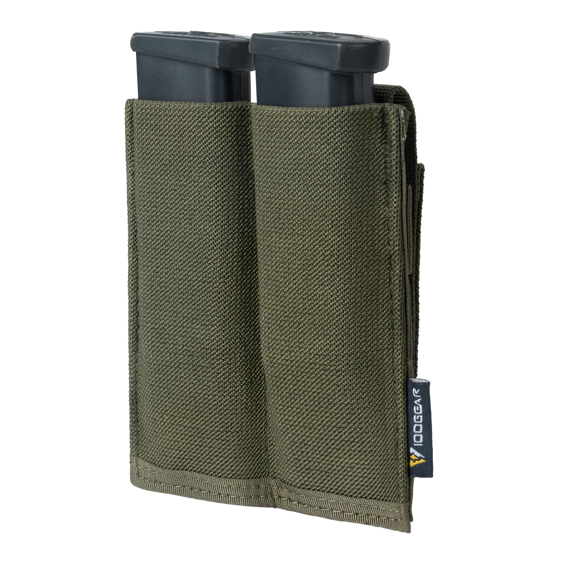 IDOGEAR Tactical Ranger Green Elastic Double Magazine Pouch Carrier MOLLE Mag Pouch for 9mm Mag