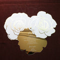 Gold Mirror Acrylic Menu Wedding with White Wording Gold Foil Floral Shape Menu Card