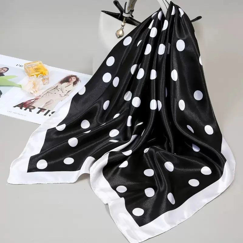 Custom Satin Hair Scarves Beautiful Silk Satin Head Designer Bonnet Satin Scarf 90x90 Satin Scarves
