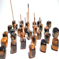 2026 Custom Natural Gemstone Cube Shape Yellow Tiger Eye Incense Holders Crystal Incense Stick Holder for Healing Energy
