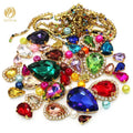 Wholesale Mixed Color 3D Crystal Rhinestones Mixed Pearl Cup Chain in Glass Material Sew-On Technique for DIY Loose Rhinestones