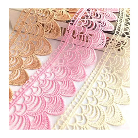 High-quality Colorful 6cm Polyester Embroidery Lace Accessories Guipure Bridal Lace Trim Decoration for Garment Dresses DB201