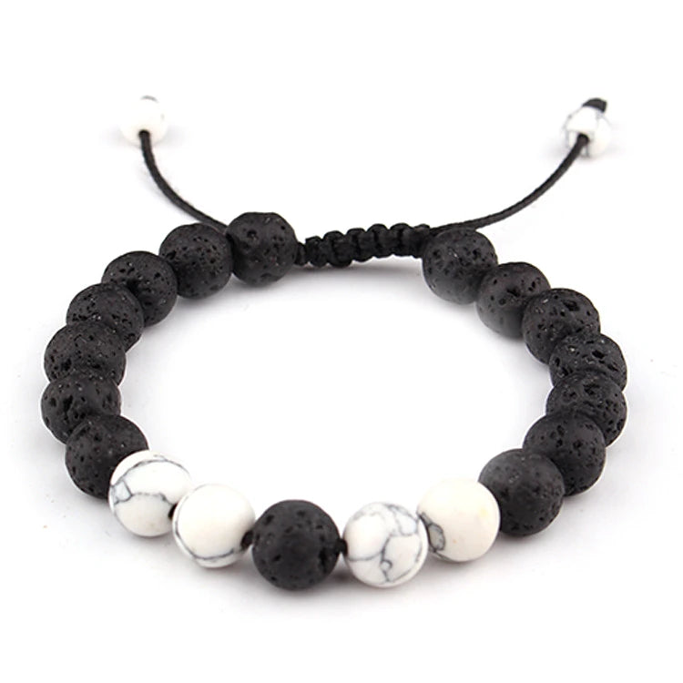 In High Demand Couple Stone Beads Bracelet Accessories Handmade Energy Yoga Bracelet Volcanic White Turquoise Bracelet to My Son