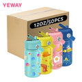 Yeway 12oz 18/8 Stainless Steel Middle Mouth Thermos Straw Handle Flip Lid  School Iron Flask Sports Kids Water Bottle Bpa Free