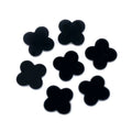 6x6x2mm-16x16x2mm Dubai Wholesale 4-Leaf Clover Black Onyx Double Flat Natural Black Agate Clover Gemstone