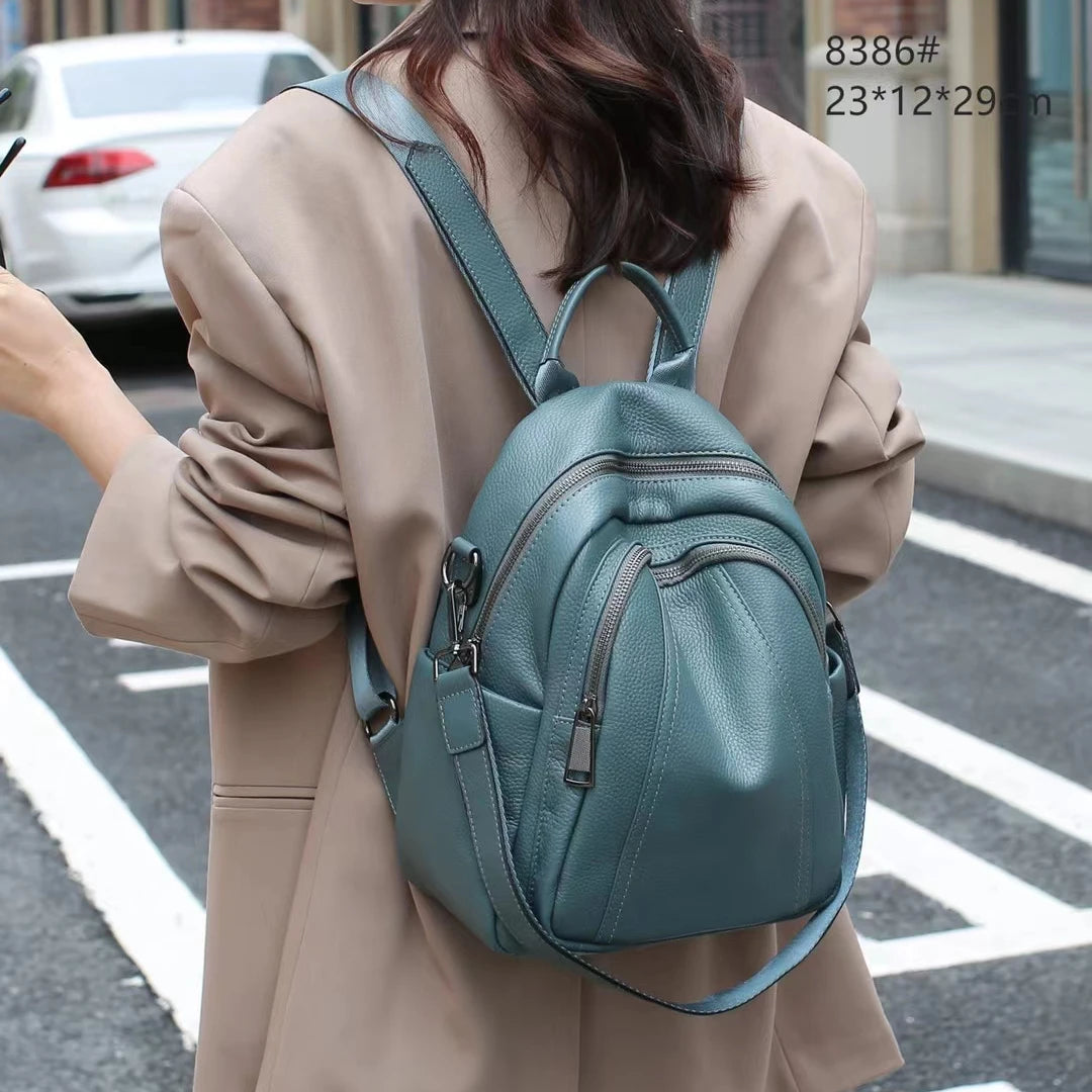 Backpacks for Women Fashion Genuine Cow Leather Classic Backpack Female Shoulder Bag Large Sling Bags Travel