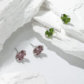 Minimalist Geometric Rectangular Pink Green Cubic Zircon Square Diamond Stud Earrings for Women EF706