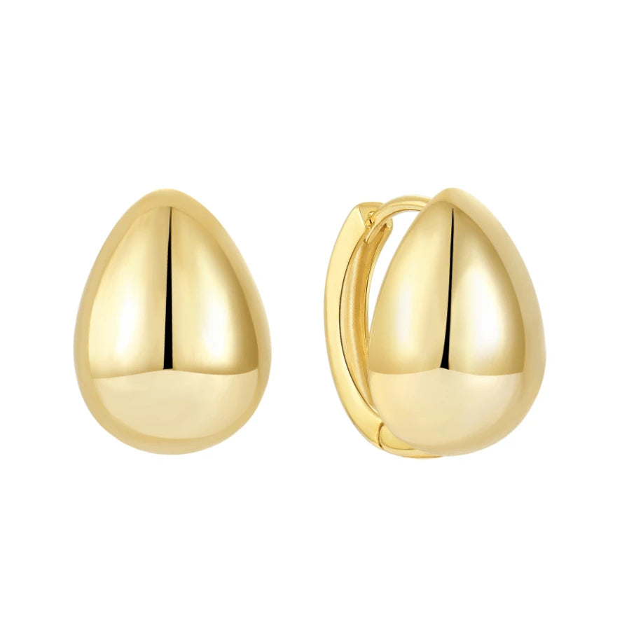 YILUN Gold Plated Teardrop Huggie Earrings Luxury 925 Sterling Silver Fashion Hoop Huggie Earrings for Women