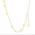 Wholesale 14K Gold Pendant New Design Stainless Steel Jewelry Chunky Small square Link Chain Pendant Necklace for Women