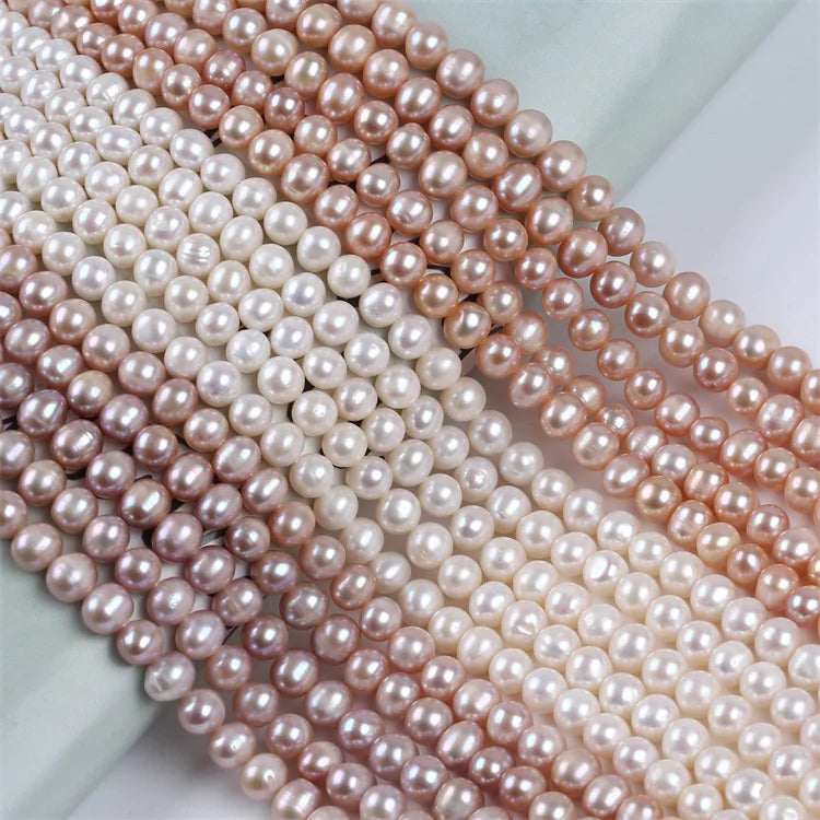2026 PROMOTION Wholesale Natural 2A 7-8mm Potato Shape Pearl Strand White Pink Purple Pearl Strand for Jewelry Making