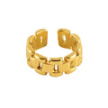 Wholesale Cuff Ring Jewelry  Gold Plated Stainless Steel Adjustable Hollow Rings for Women