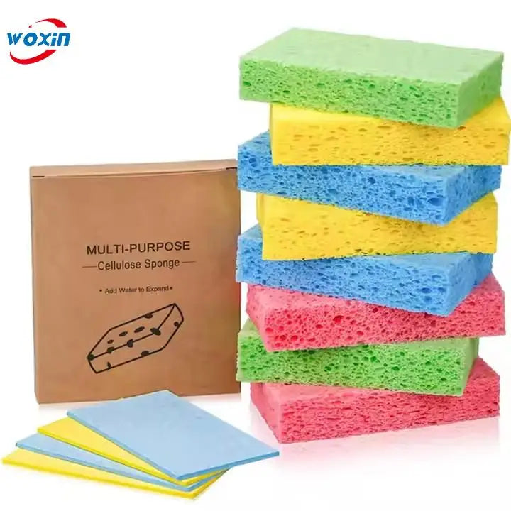 Woxin Space-Saving Daily Used Cleaning Products Non Scratch Compressed Cellulose Sponges for Dishes Cleaning