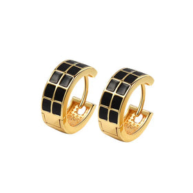 Stylish Chic Refined Luxury Zircon Hoop Earrings for Women Girls Metal Chunky Rhinestone Earring Punk Jewelry