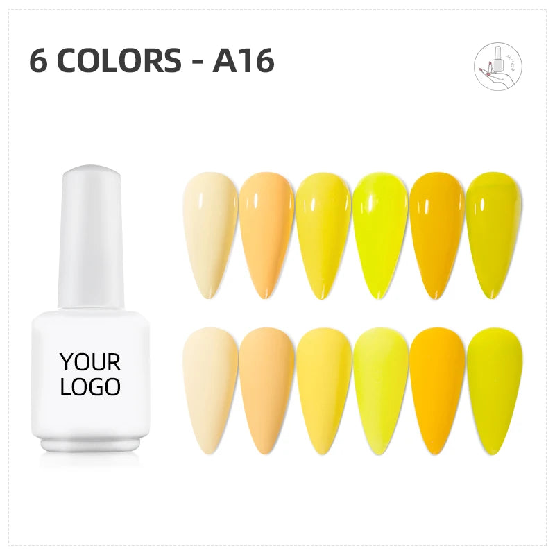 JTING Vendor for Nail Supplies ODM Soak Off Nail Art Uv Led Nail Gel Polish Set 6 Colors Free Sample Private Label Design