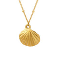 Ivanda Summer 18K Gold-plated Stainless Steel Shell Pendant Necklaces Fashionable Link Necklaces for Beach Vacation