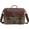 Retro Style Casual Business Large Capacity Vintage Canvas Messenger Bag Briefcase Unisex Crossbody Soft Bag Brushed Gold