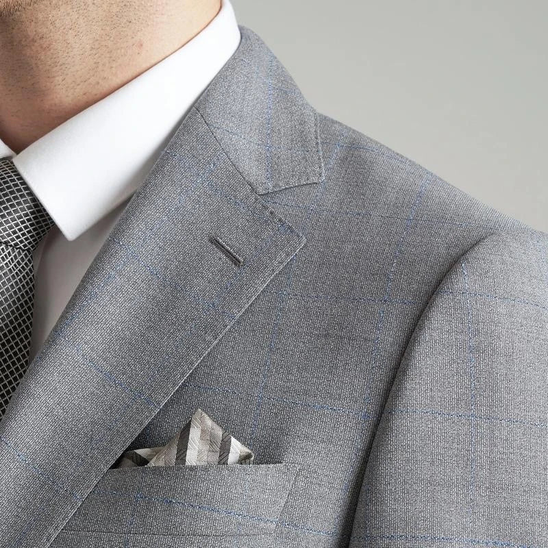 Wholesale Custom Fabrics Contrast Jacket Italian Wool Men Suit Single Breasted Man Suit