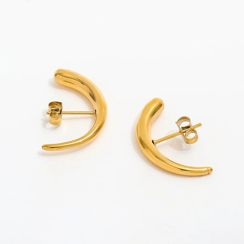 JOOLIM Jewelry High End Polish Simple Geometric Earring Pointy Earring Stainless Steel Jewelry Factory Supply Customize Jewelry