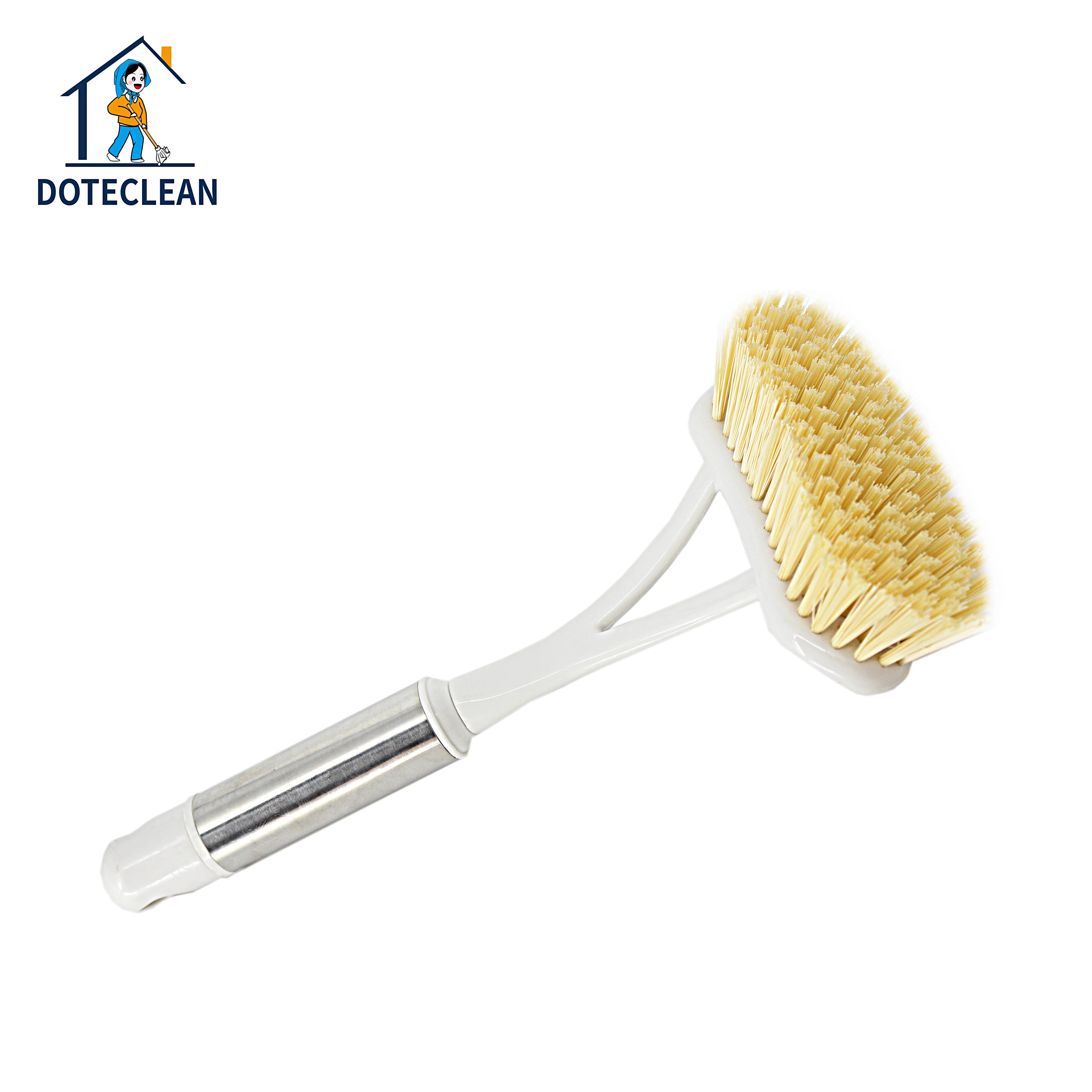 New Minimalist Style Multifunction Kitchen Cleaning PET Brush Comfortable Long Handle with SilverMade Plastic Steel