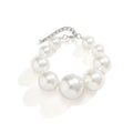 Luxury Round Big Pearl Earring Bracelet Necklace for Women Statement Choker Jewelry