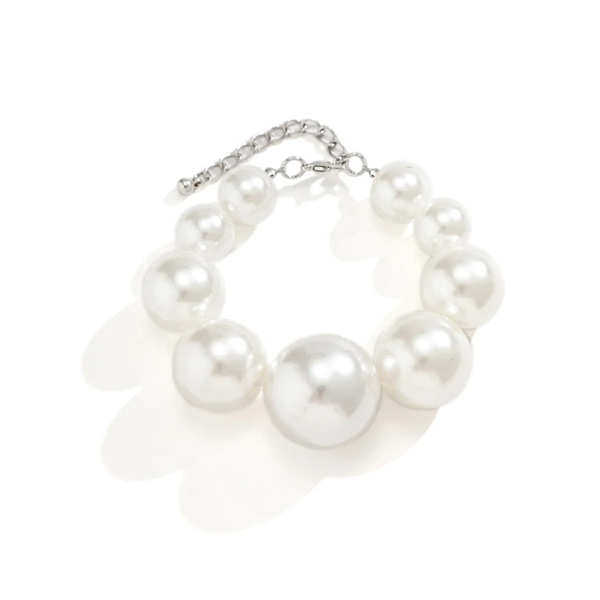 Luxury Round Big Pearl Earring Bracelet Necklace for Women Statement Choker Jewelry