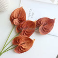E156- Wedding Flowers Decoration for Artificial PU Palm Leaf Flaming Lily Faux Plastic Palm Flower Decor Tables for Events Decor