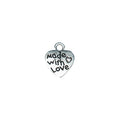 AA00276 Hot Accessories Letter Heart Shape Charm Made with Love Pendant for Bracelet Jewelry Making Findings