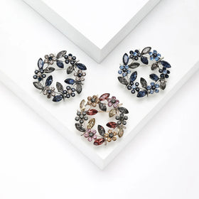 Colorful Crystal Flower Brooch Pins Rhinestone Brooches Jewelry for Women Girls Gift Bouquet Wedding Bridal Brooch(KBL117)
