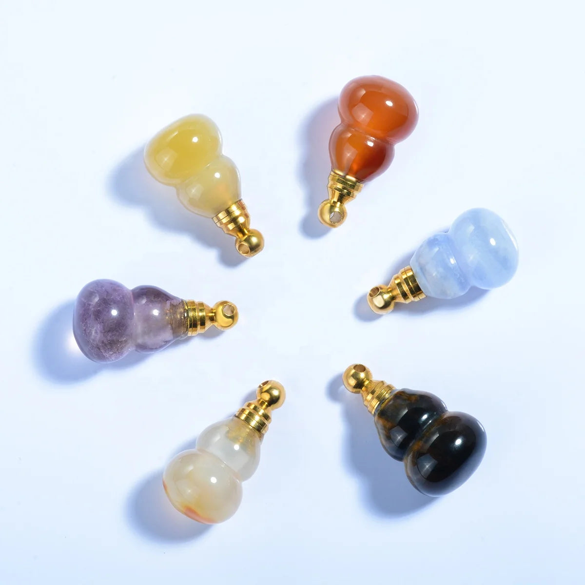 Merryshine Healing Crystal Stone Gemstone Aromatherapy Perfume Essential Oil Diffuser Necklace Pendant