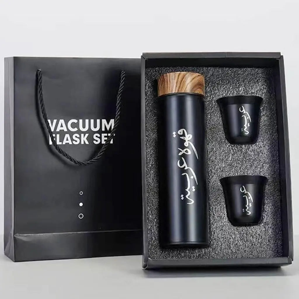Customized Logo 400ml Stainless Steel Portable Thermos Classic Design Coffee/Tea Cup Gift Set Vacuum Flask for Business Saudi