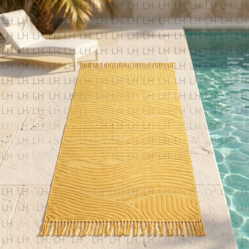 Luxurious 100% Cotton Jacquard Embossed Beach Towel  Woven Tropical Super Absorbent for Bath Home Luxury Towel Durability