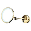 Beelee Wall Mounted Gold Finish Magnifying Vanity Shaving Mirror 3X Magnification Makeup Mirror with LED Lighted