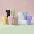 Customized Logo 304 Stainless Steel Tumbler Fashionable Vacuum Insulated Cup with Portable Design for Outdoor Car Use with Straw