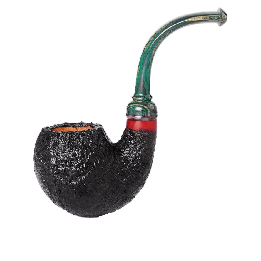 Xiaoxiong Briar Wood Handmade Solid Wood Luxury Engrave Bent Tobacco Pipe Eco-Friendly Durable Portable Reusable