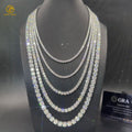 7 Days Fast Delivery Fine Jewelry 925 Sterling Silver VVS Moissanite Diamond Classic Cluster Bling Tennis Chain Necklace